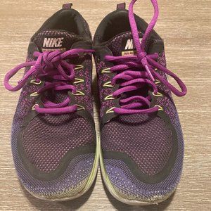Nike Free&Flexible Purple and Green Lunarlon Tennis Shoes